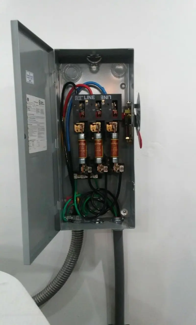 Three-phase disconnect switch installed for Electrical Wiring & Rewiring in Woodbridge